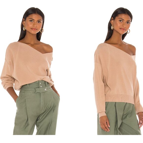 LINE & DOT taupe favorite off shoulder sweater - Picture 1 of 2